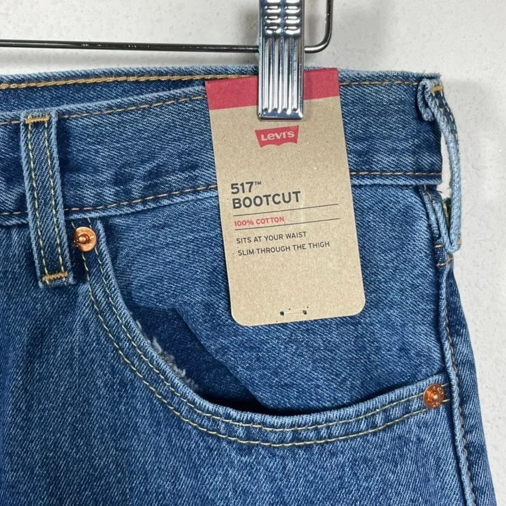 Levi's 517 Bootcut Jeans Mens 32x32 Blue Cotton Denim Medium Wash Western Cowboy